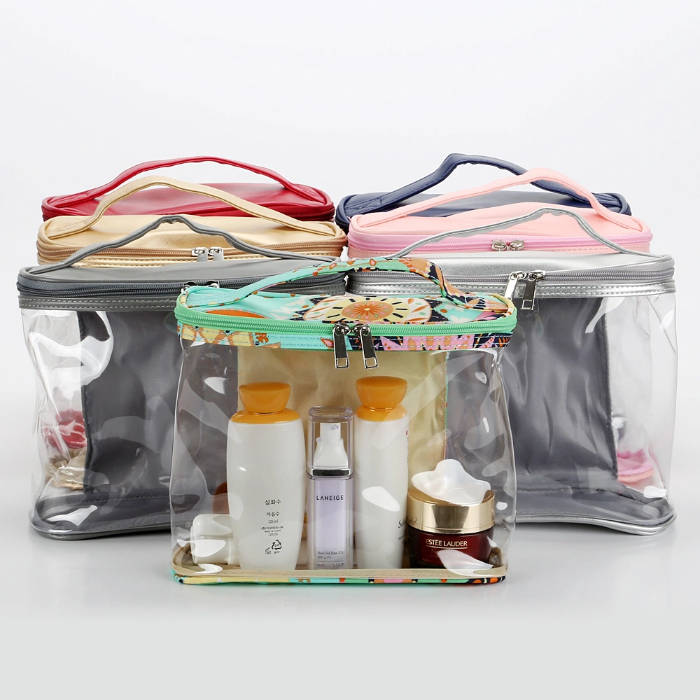 Hot Sale PVC Splash Proof Travel Makeup Toiletry Bag Transparent Makeup Bag Cosmetic Bag