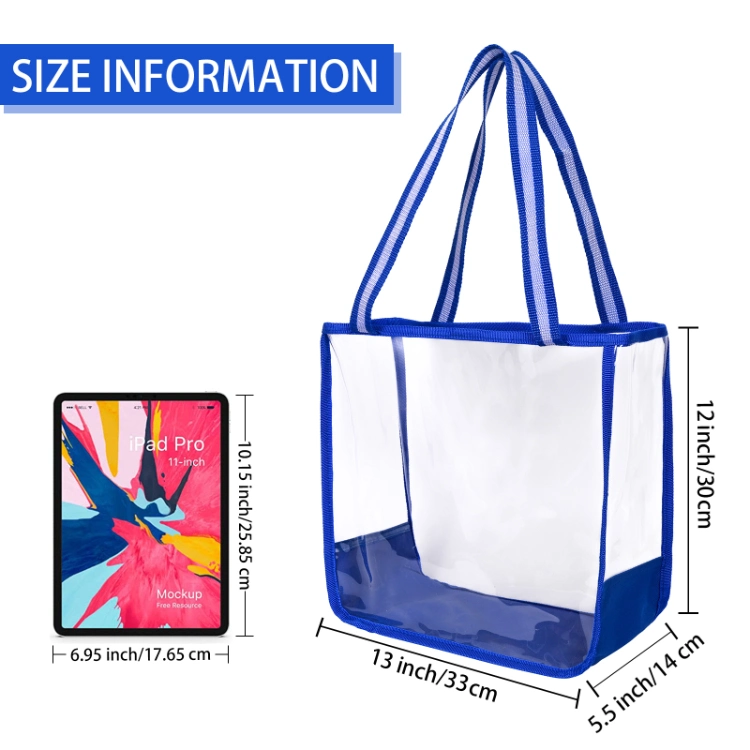 Ladies Big Square Shoulder Bag Fashion Simple Women Transparent PVC Tote Package Large Capacity Beach Shooper Handbag