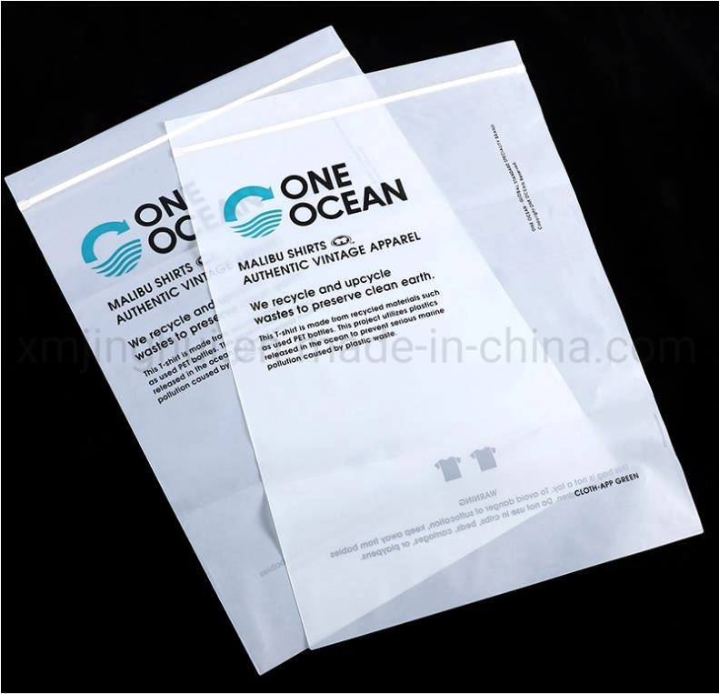 Custom Printing Biodegradable Compostable PLA Corn Starch CPE EVA Frosted Zipper Plastic Bag
