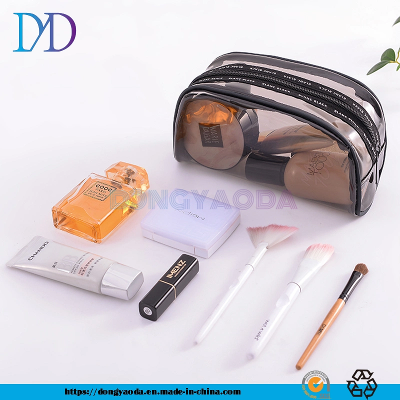 Clear Makeup Bags, Cosmetic Makeup Bags Set Waterproof Clear PVC W/ Zipper Handle Portable Travel Luggage Pouch Airport Airline Bags Bathroom (Clear)