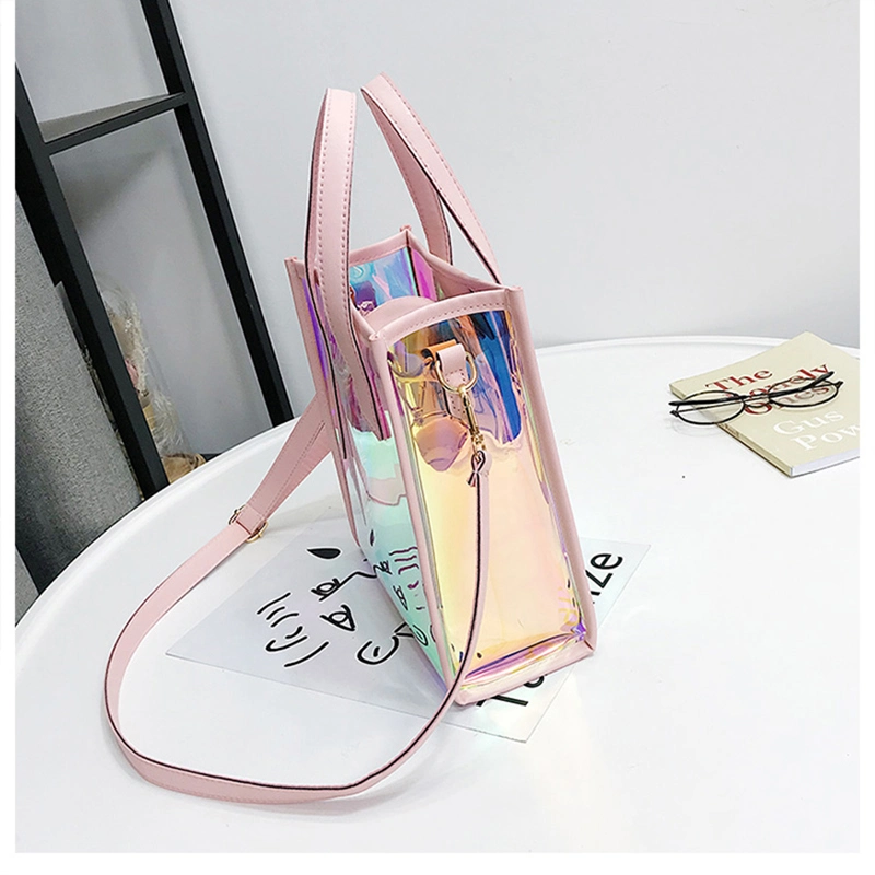 Custom Transparent Messenger PVC Laser Shoulder Bags Women Handbags