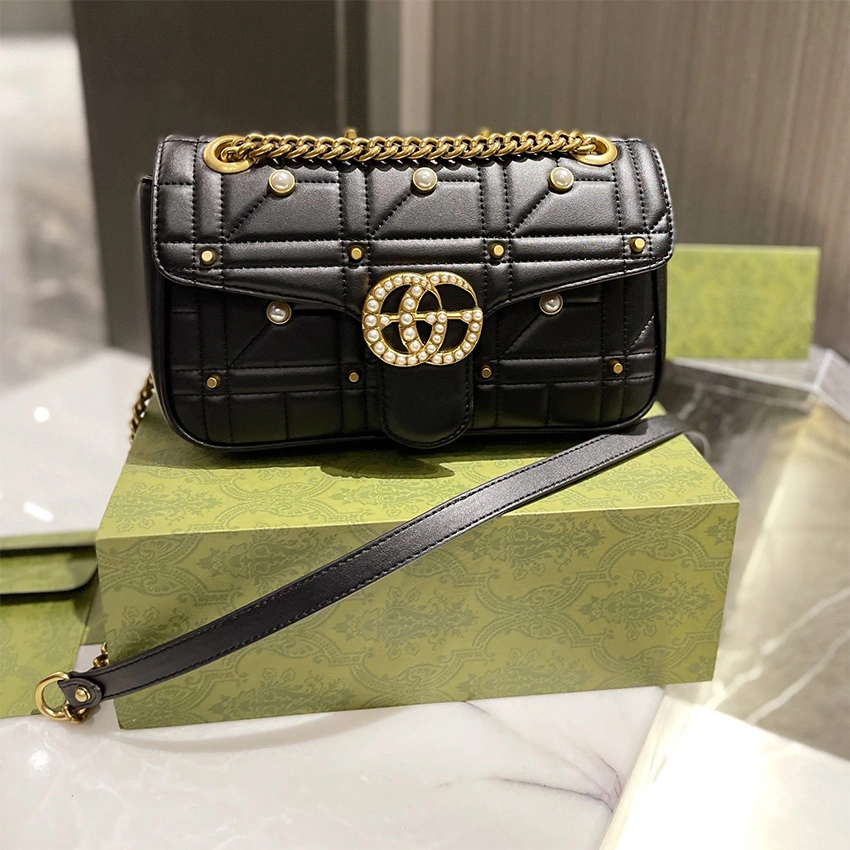 PVC Leather Black Designer Handbagdesigner Brand Ladies Totes Replica Bag Women Handbag Gg Marmont Shoulder Handbags