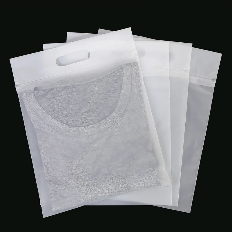 Custom Printed Clear Plastic PE/PVC/PEVA/EVA with Zippers Frosted Zipper Bags for Clothing Underwear Clothing Packaging