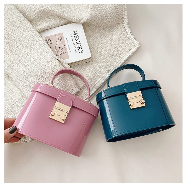 New Fashion Trendy Hot Cylinder Shape PVC Jelly Bag Mini Bags Women Handbags Ladies