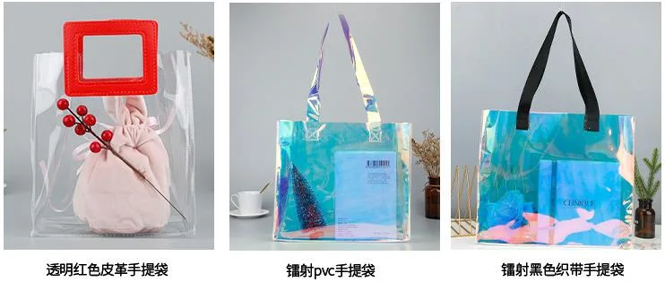 Iridescent Shine Holographic Transparent PVC Handbag