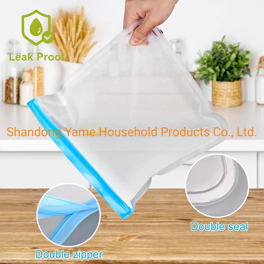 High Quality PEVA Storage Food Bags Standing Freezer Storage Bags with Zipper