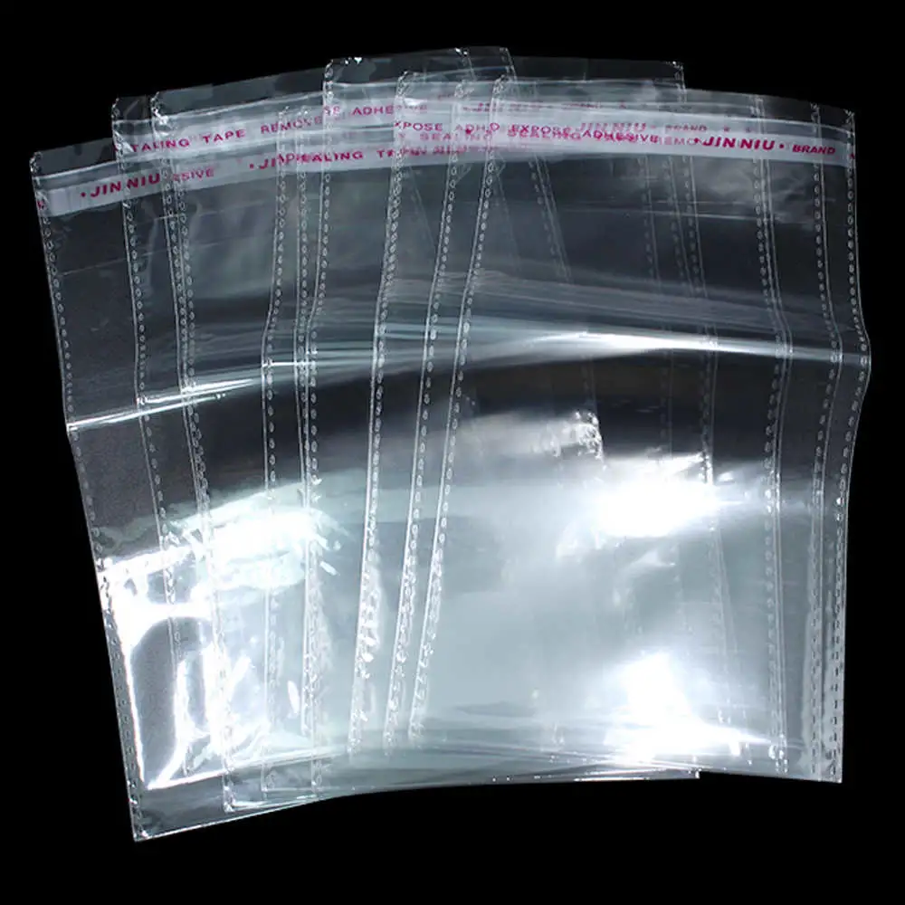 Custom Printed Resealable Self Adhesive Seal Transparent Clear Cellophane Resealable Plastic OPP Packing Bag