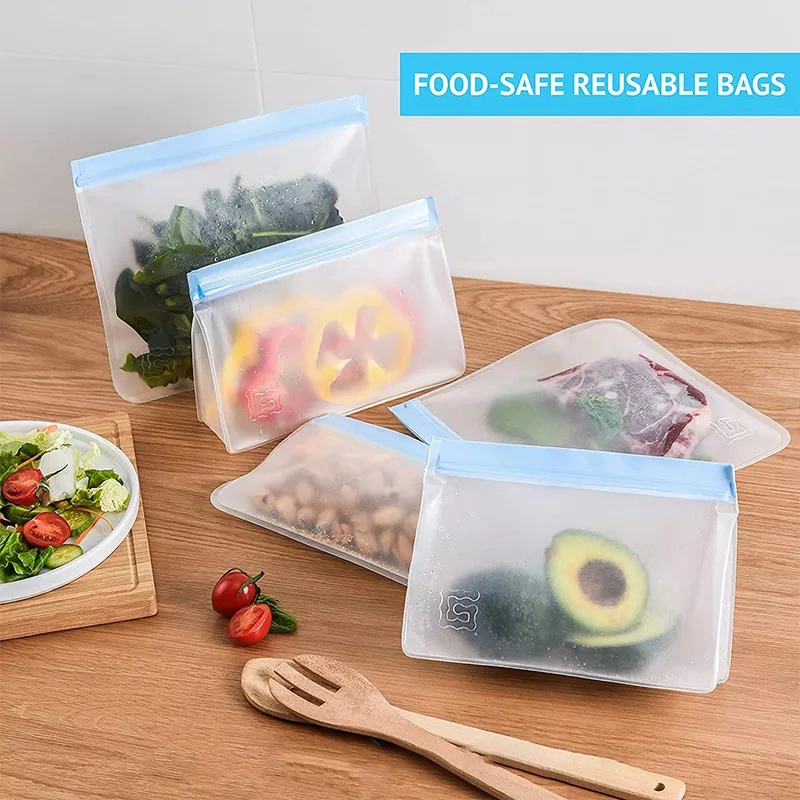 Wholesale Eco Friendly Leakproof Freezer PEVA Silicone Bag Zip Lock Food Storage Bag