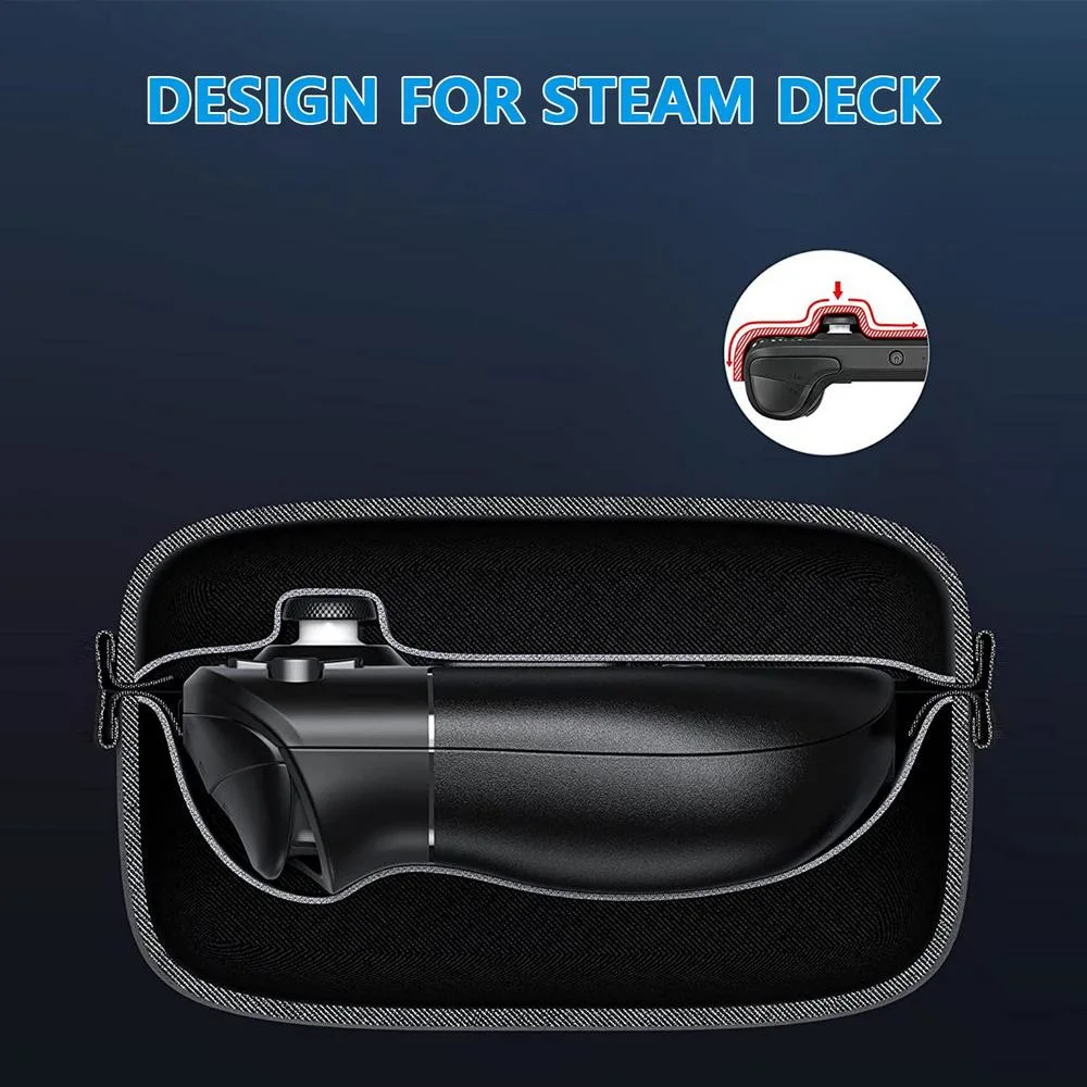 Game Console Storage Bag with Interlayer Console EVA Carrying Case Multiple Card Slots Host Zipper Handbag for Steam Deck