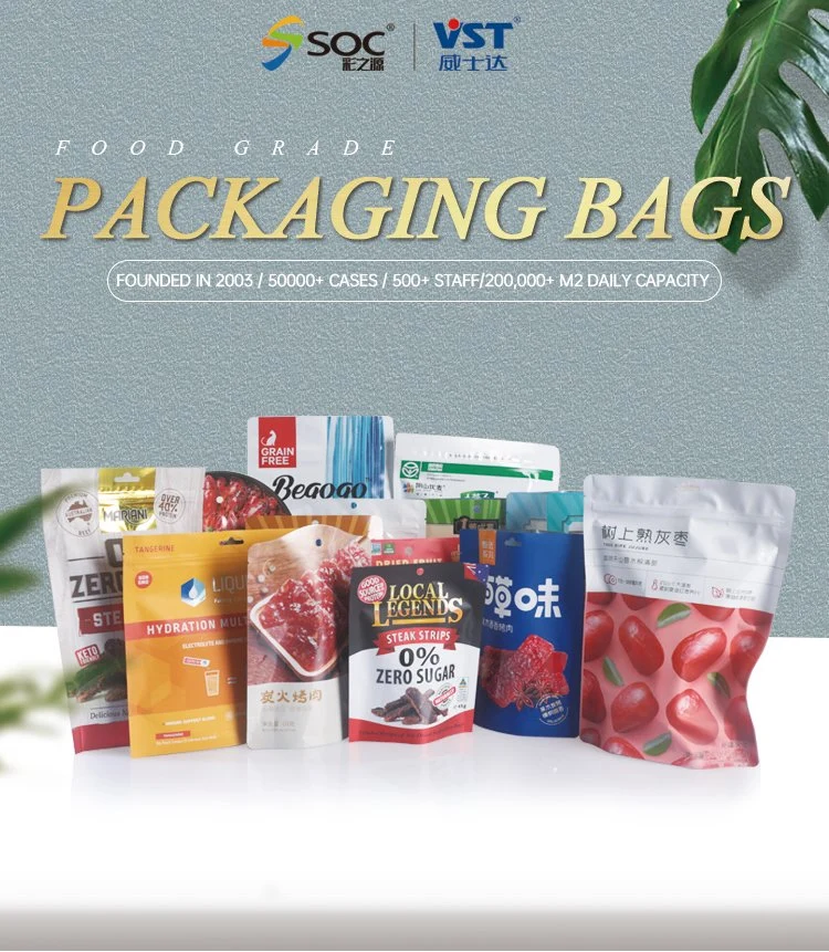 Aluminum Foil Blue Stand-up Bag Ziplocking Bag Compound Bag for Tea Rice Food