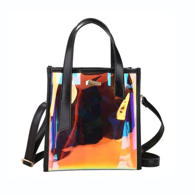 Custom Transparent Messenger PVC Laser Shoulder Bags Women Handbags