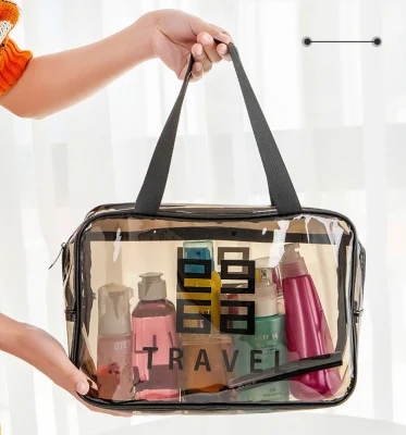 Travel Transparent PVC Waterproof Beach Cosmetic Bag Clear PVC Makeup Bag