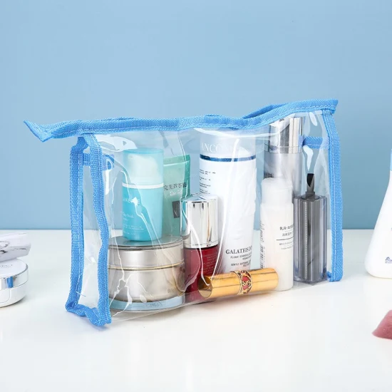 Custom Waterproof EVA Travel Makeup Bag PVC Transparent Cosmetic Zipper Bags