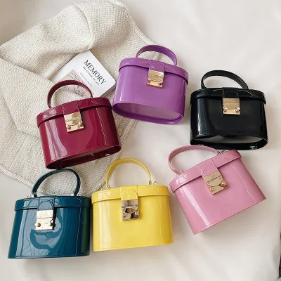 New Fashion Trendy Hot Cylinder Shape PVC Jelly Bag Mini Bags Women Handbags Ladies
