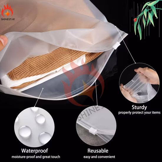 Frosted Matte EVA Plastic Zipper Zip Lock Packaging Poly Bag for Clothes