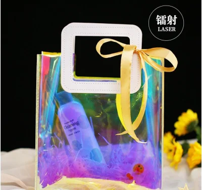 Iridescent Shine Holographic Transparent PVC Handbag