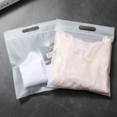 Custom Printed Clear Plastic PE/PVC/PEVA/EVA with Zippers Frosted Zipper Bags for Clothing Underwear Clothing Packaging